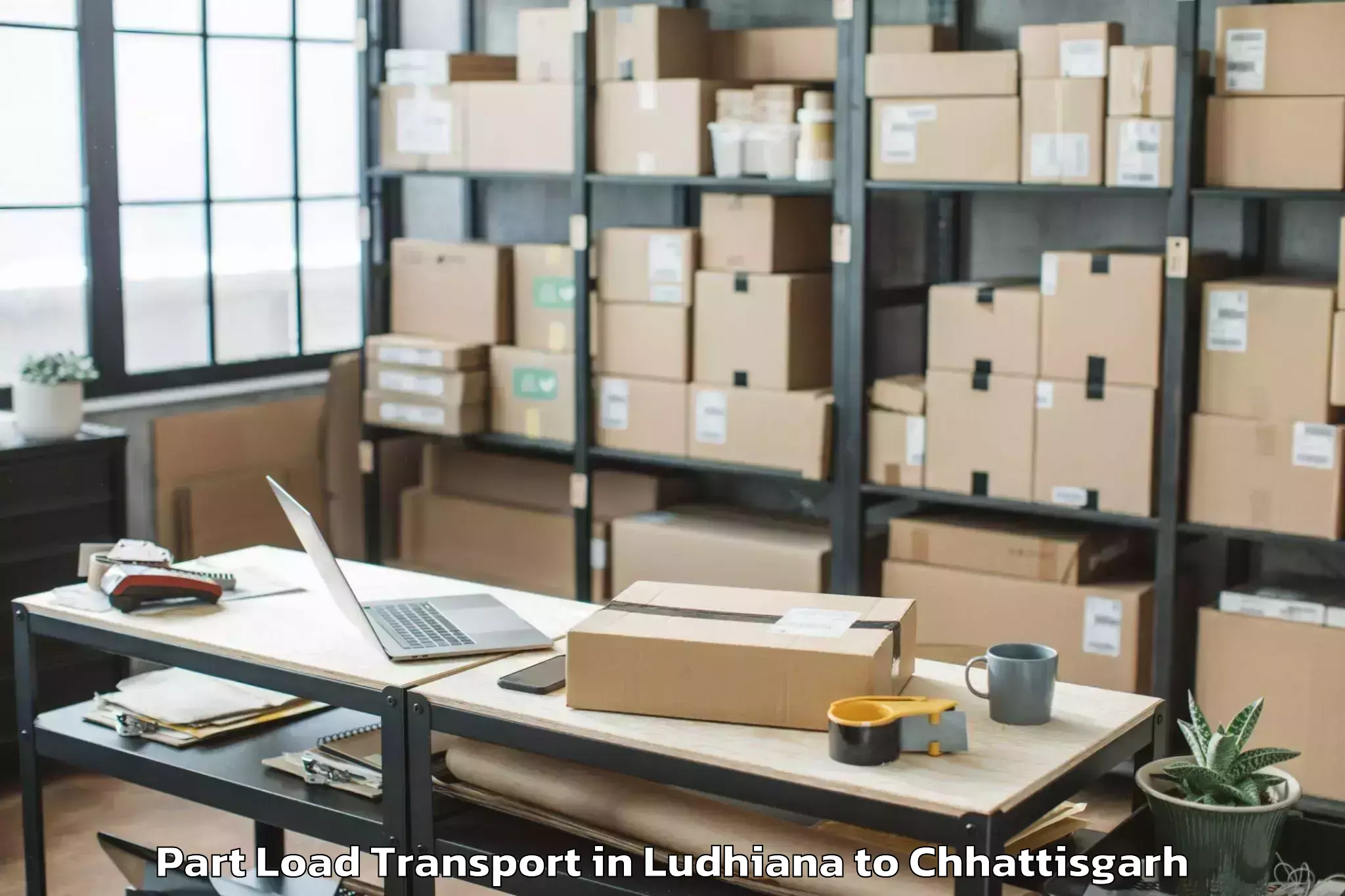 Reliable Ludhiana to Bijapur Chhattisgarh Part Load Transport